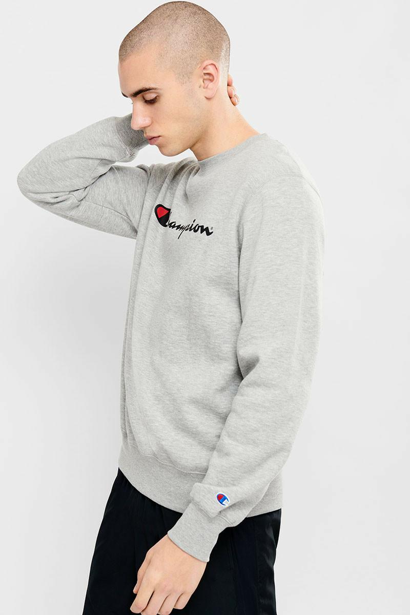 VF CHMPN SCRIPT CREW OXFORD HEATHER