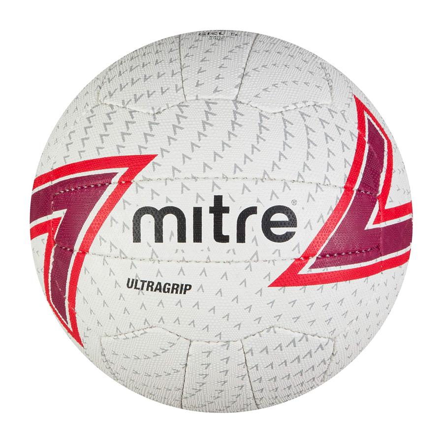 ULTRA GRIP NETBALL WHITE/CHILLI/SCARLET