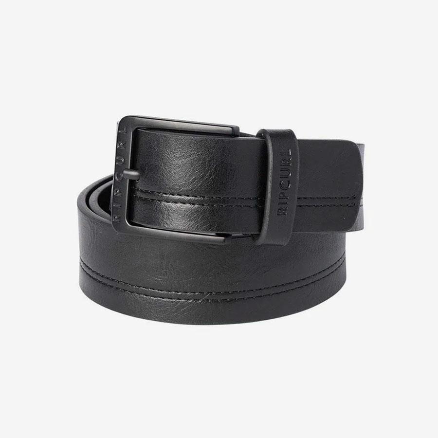 DOUBLE STITCH PU BELT BLACK