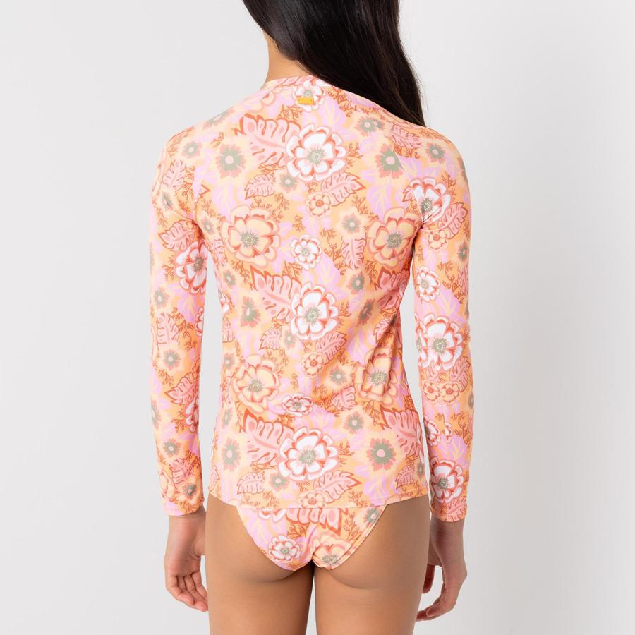 WILD FLOWER RG LS ZIPPED PAPAYA WILD FLOWER R