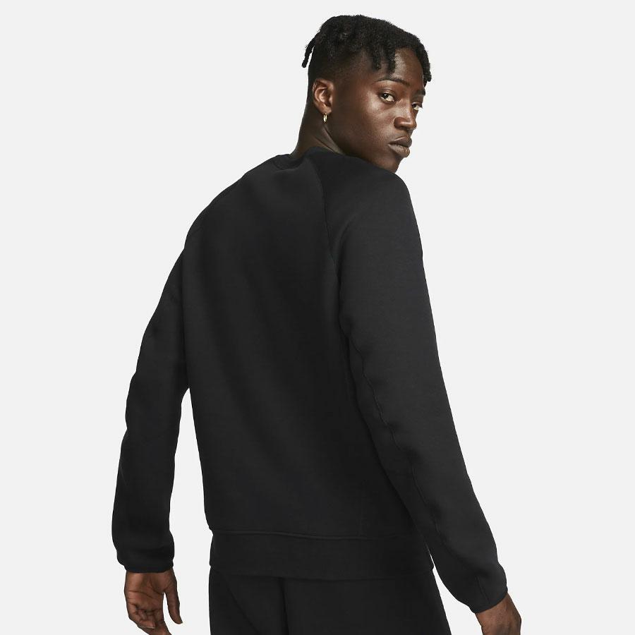 M NK TCH FLC CREW BLACK/BLACK