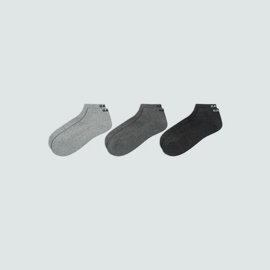 SHORT SOCKS (3PCS) DARK GREY HTHR