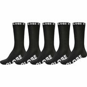 GLOBE BLKOUT SOCK 5PK BLACK/BLACK