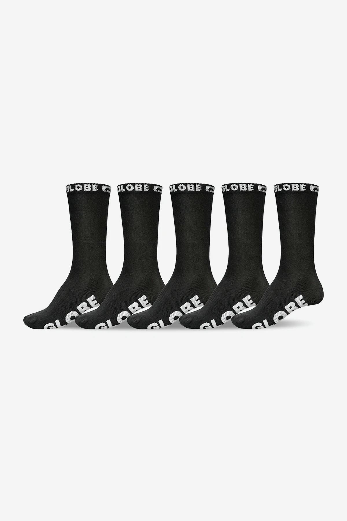 LARGE BLACKOUT SOCK 5PK BLK/BLK
