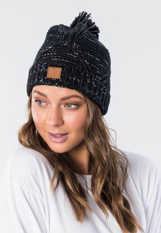 FLECKER POM-POM BEANIE BLACK