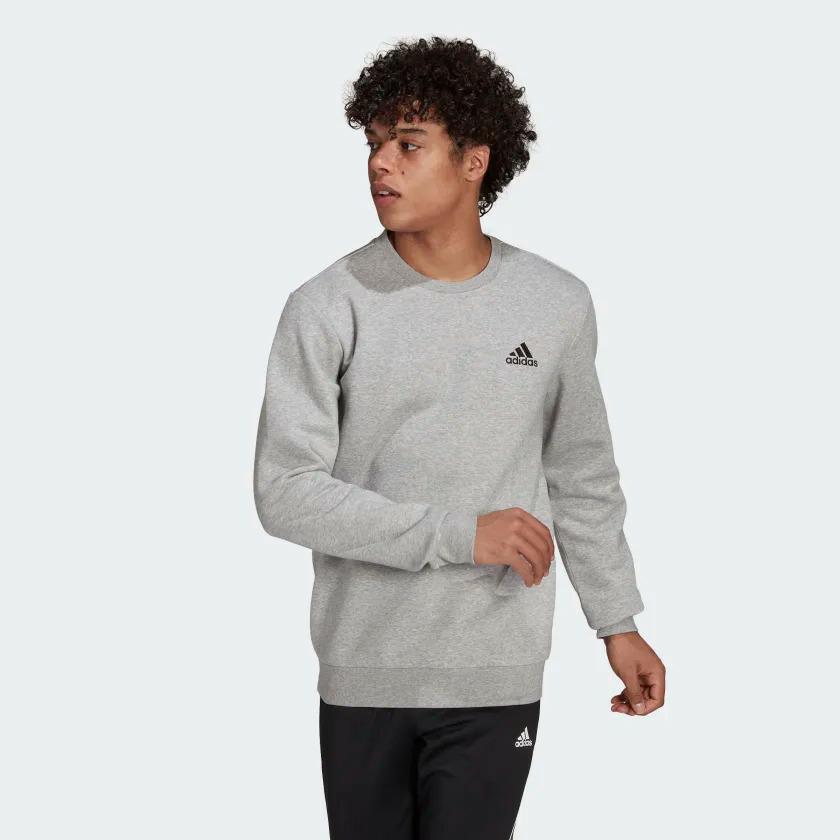 ESSENTIALS SWEATSHIRT MEDIUM GREY HEATHER/
