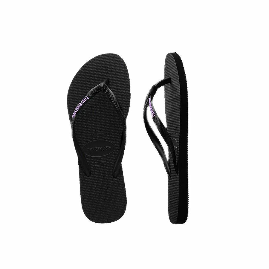 KIDS SLIM RUBBER LOGO BLA BLACK/LILAC