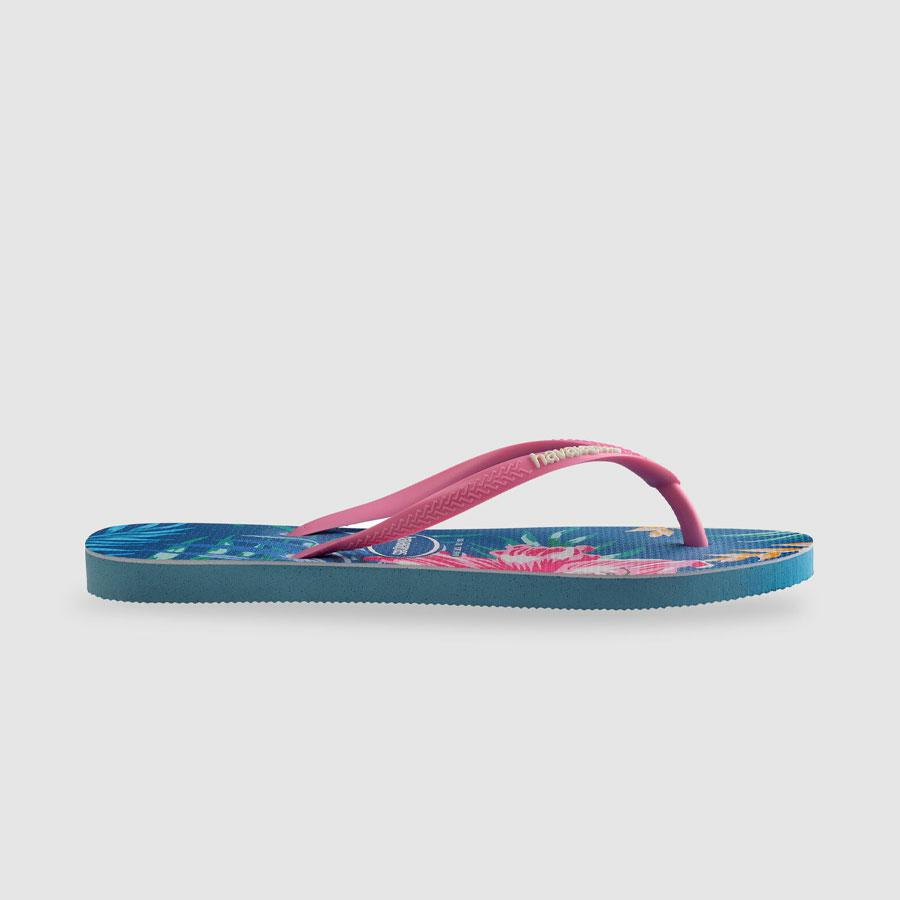 SLIM FLORAL PALM TRANQUIL AZUL TRANQUILO