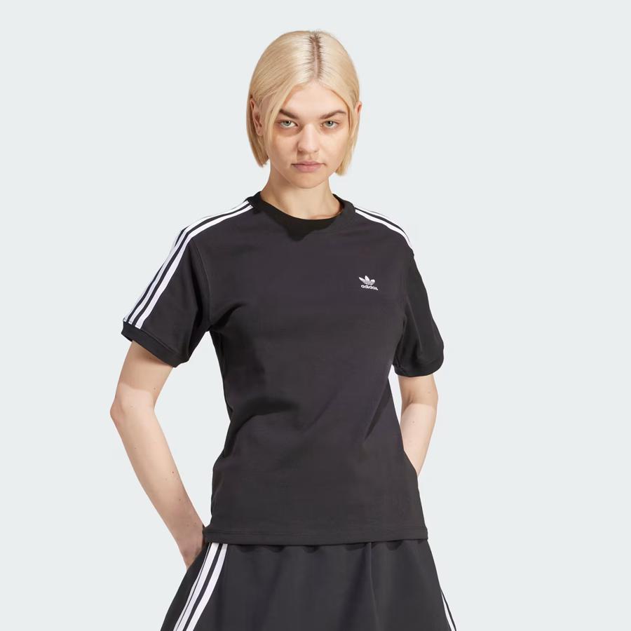 3 STRIPE TEE BLACK