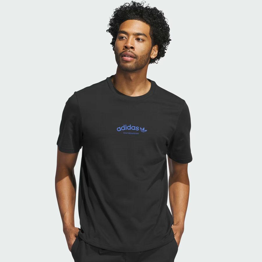 ARCHED TEE BLACK/ROYBLU