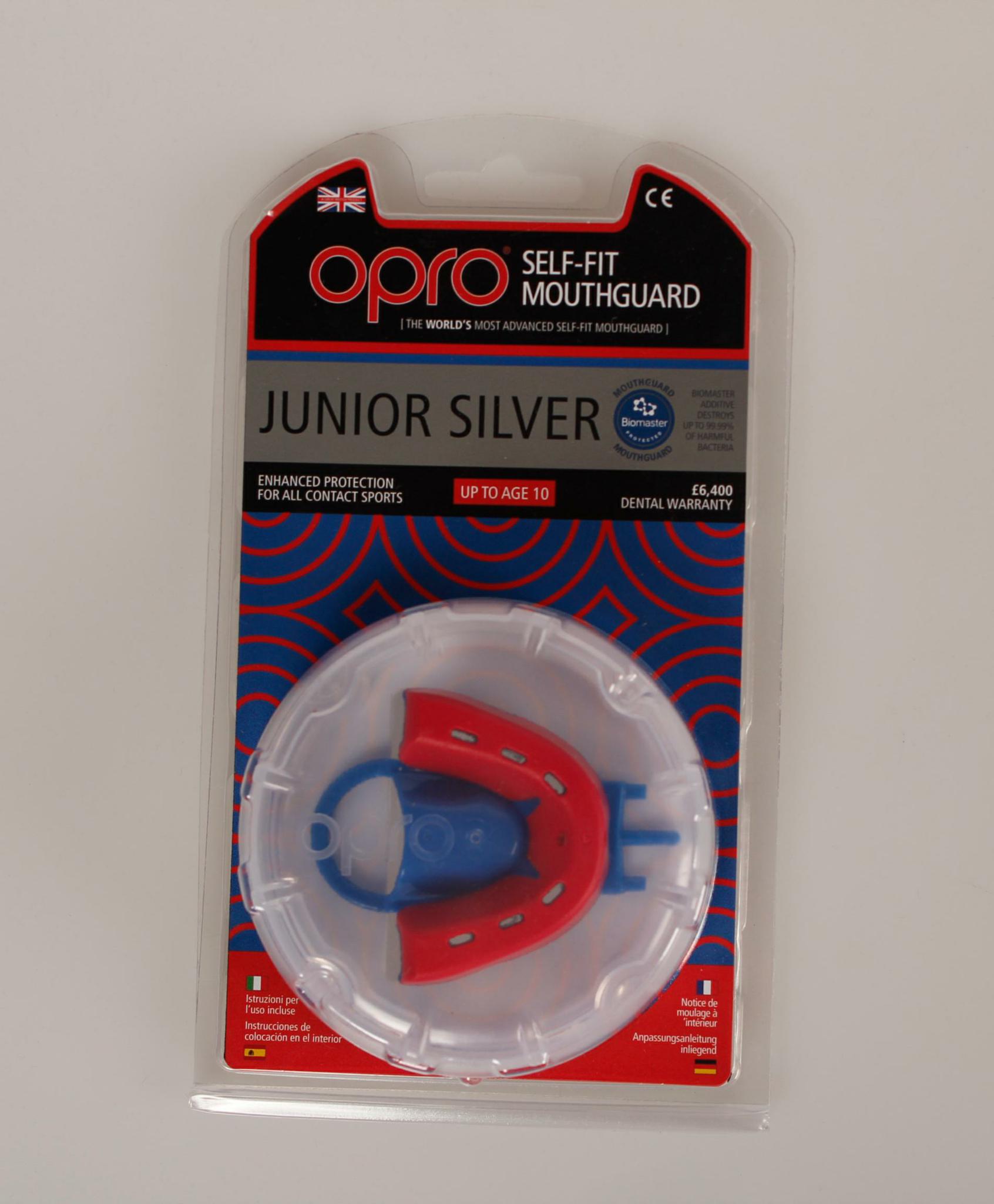 JUNIOR SILVER 4 MOUTHGUA RED/BLUE