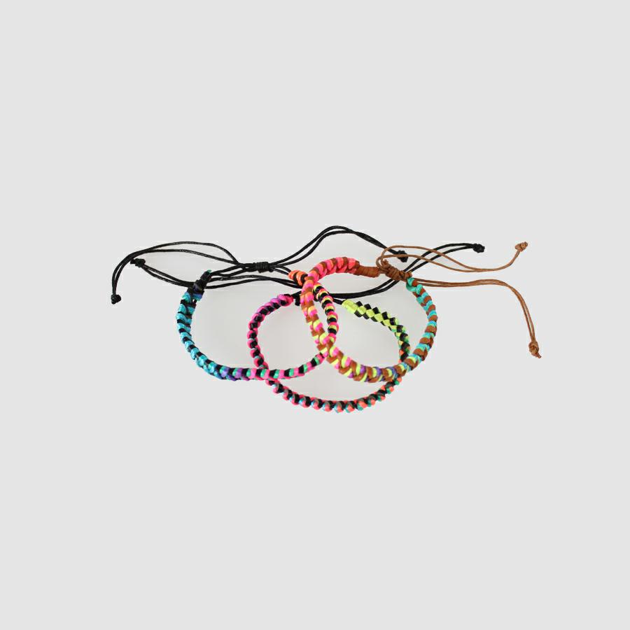 LEATHER BRACELET/ANKLET MIXED COLOURS