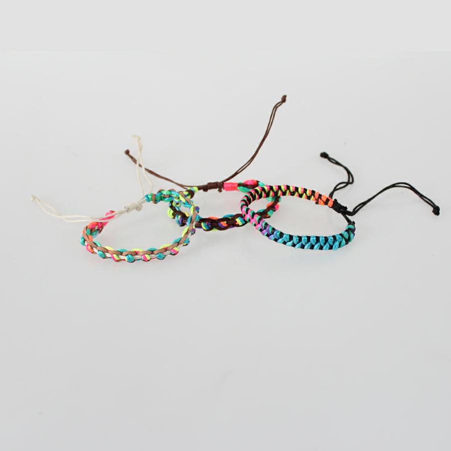 LEATHER BRACELET/ANKLET MIXED COLOURS