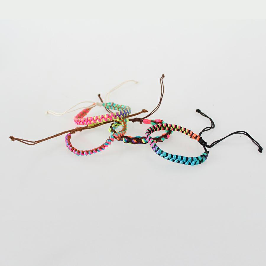 LEATHER BRACELET/ANKLET MIXED COLOURS