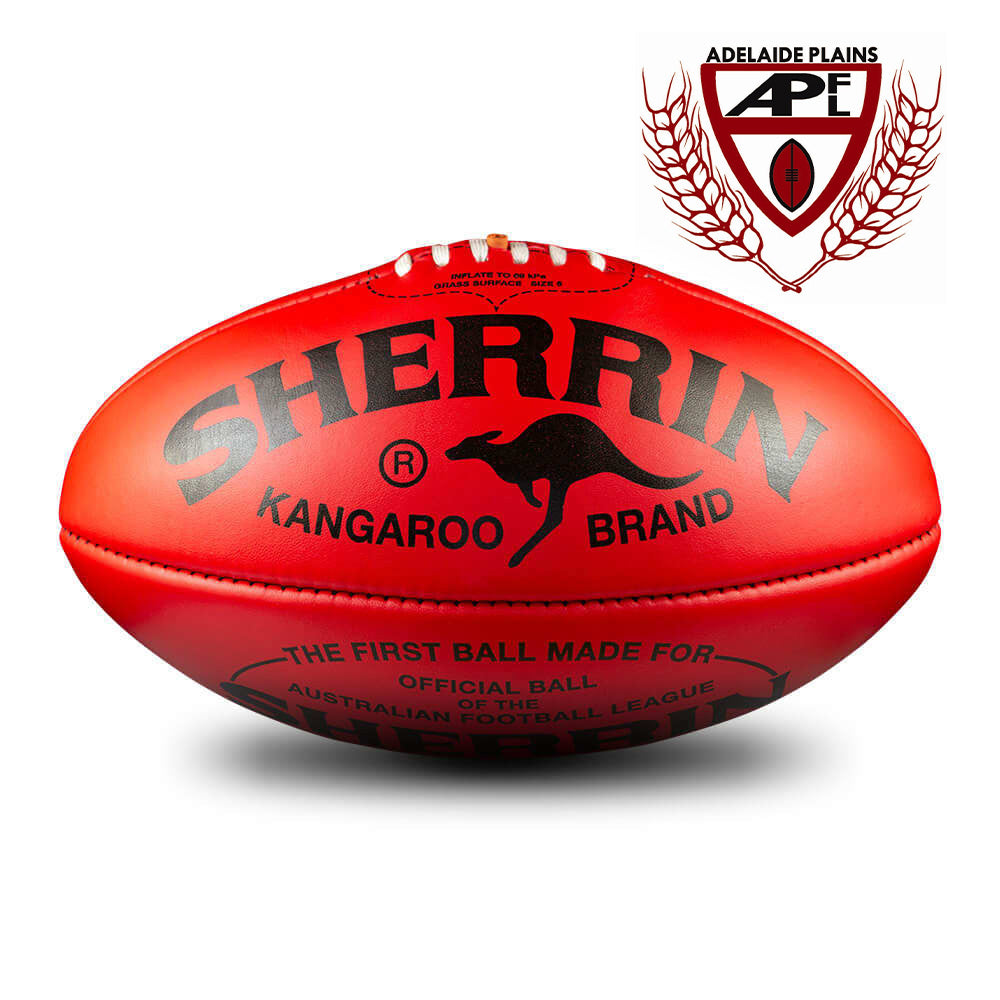 KB Game Ball Red - Adelaide Plains Football League (current logo ball)