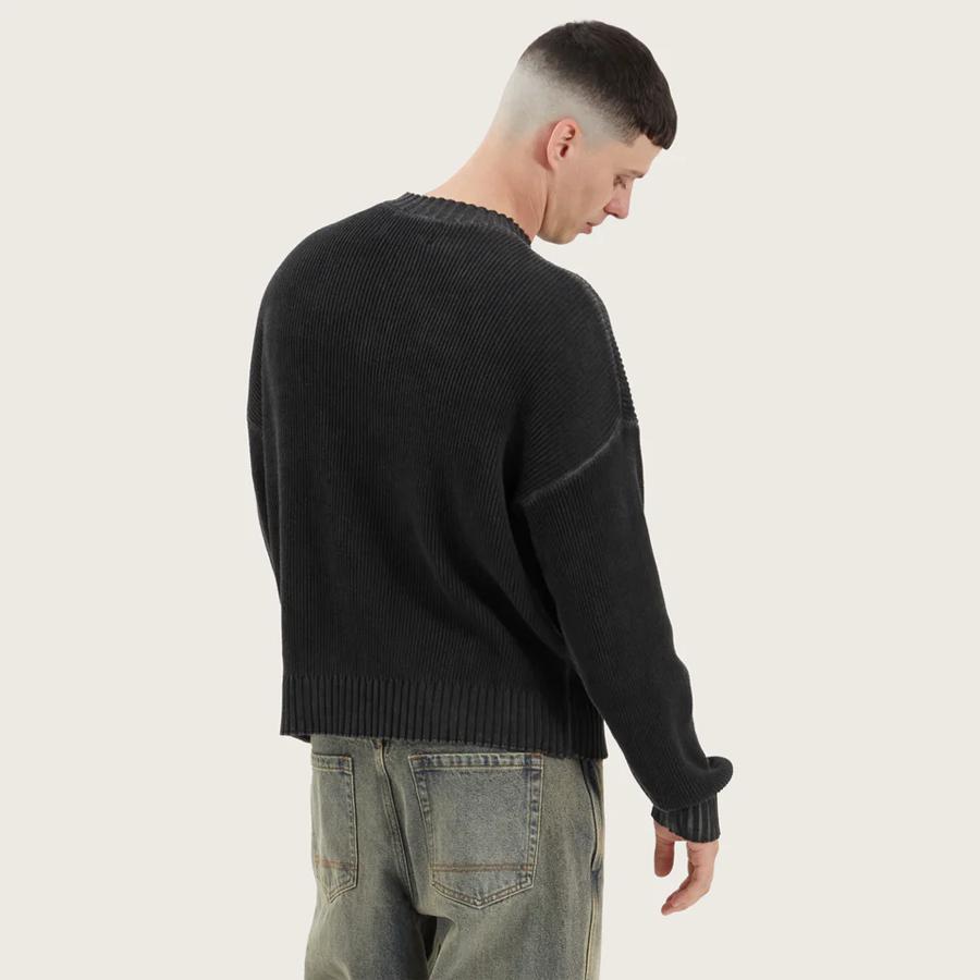 PERSHORE FULLY KNITTED JU OIL WASH BLACK