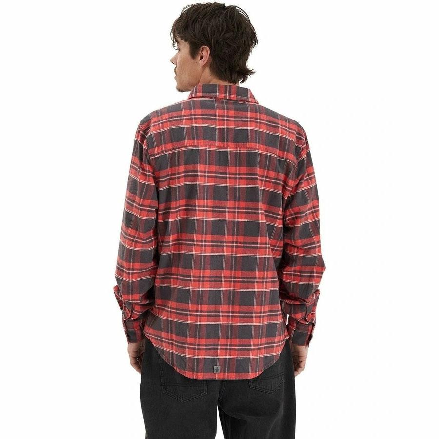 DIAN YARN DYED CASUAL LS FLAME SCARLET CHECK