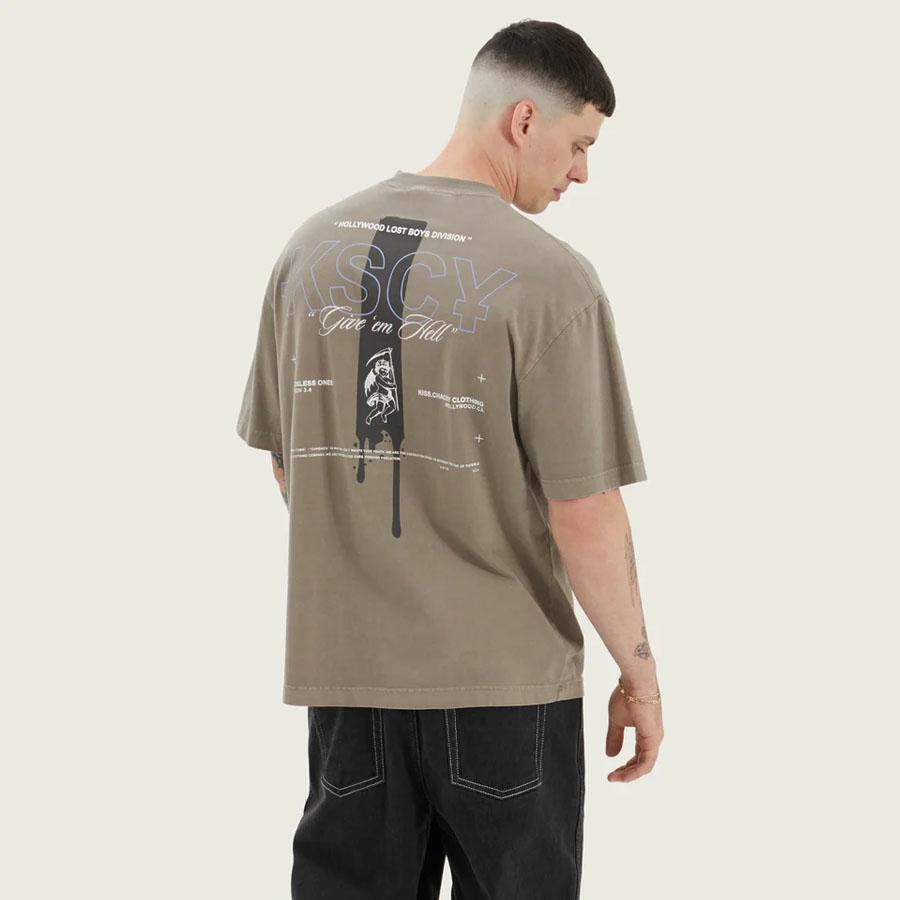ARAL HEAVY STREET TEE PIGMENT DRIFT WOOD