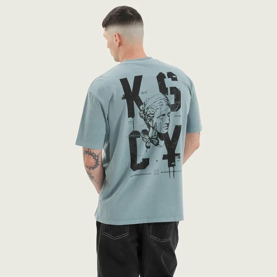 UNTAMED HEAVY BOX FIT TEE PIGMENT LEAD
