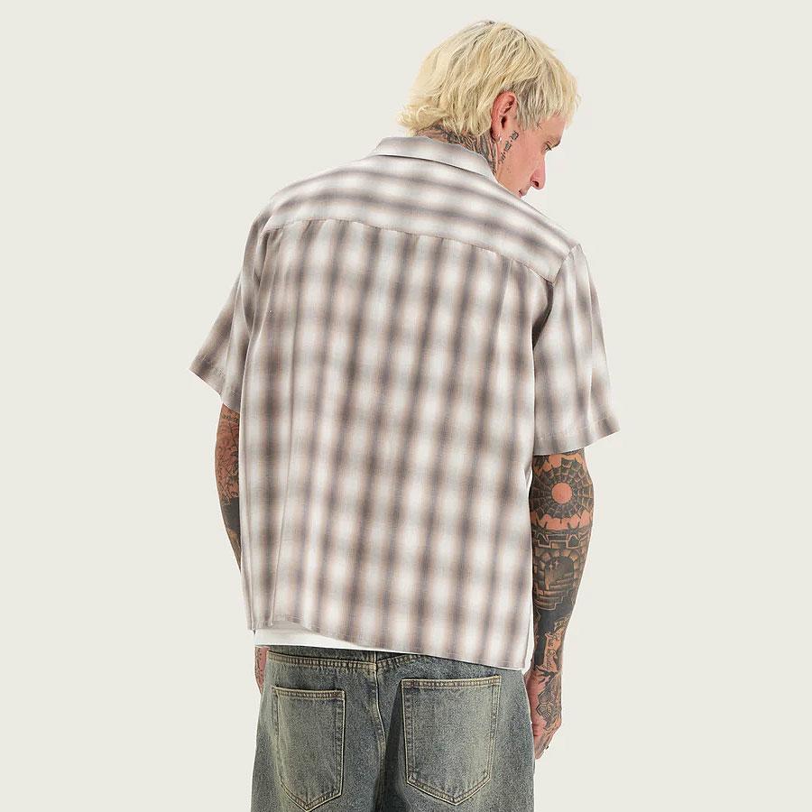 TITAN SKATE SHIRT IRON WHITE CHECK