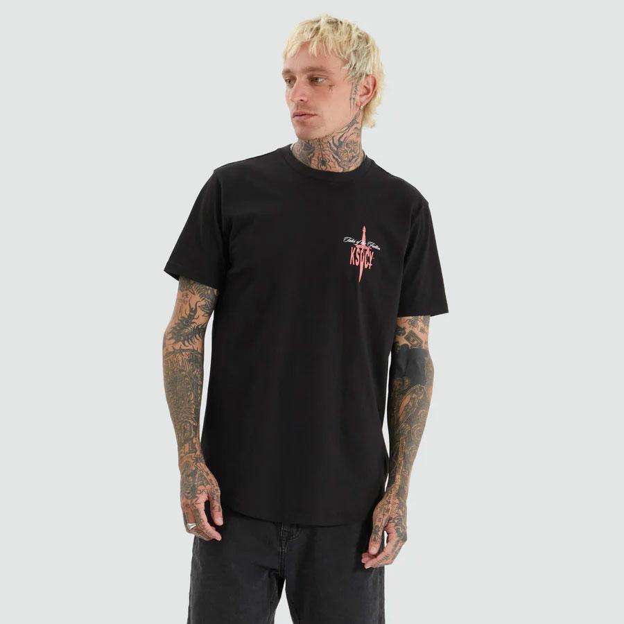 UNTIE DUAL CURVED TEE JET BLACK