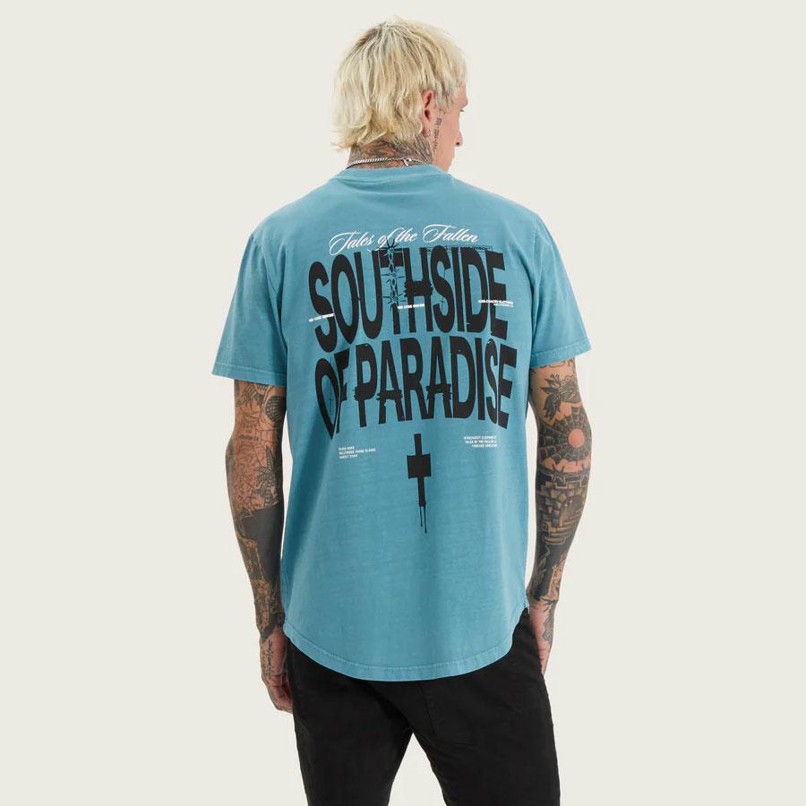 UNTIE DUAL CURVED TEE PIGMENT BRITTANY BLU