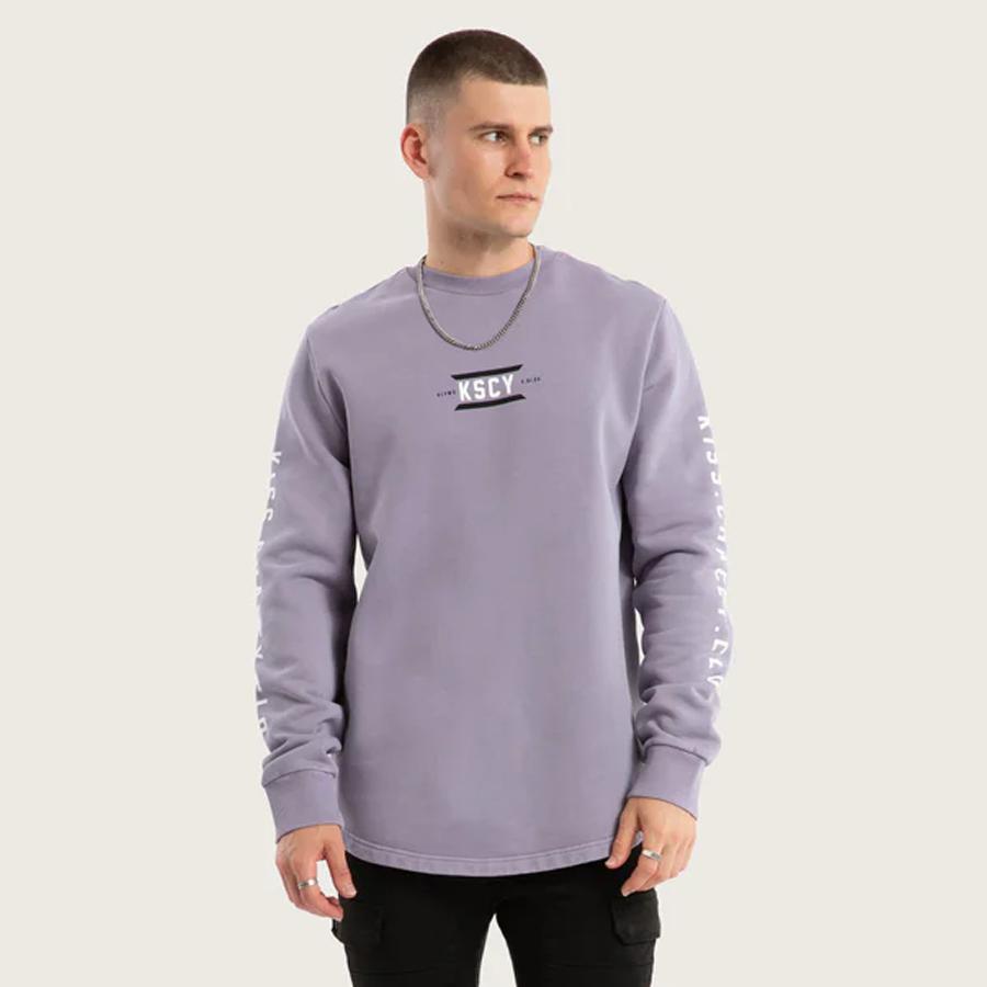 TRACE DUAL CURVED SWEATER PIGMENT LAVENDER GRE