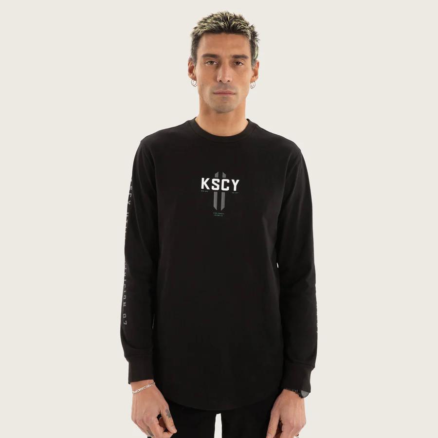 ARCADE DUAL CURVED LS TEE JET BLACK
