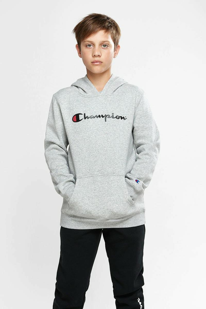 CHMPD SCRIPT HOODIE OXFORD HEATHER