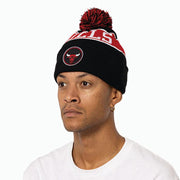 TEAM POM BEANIE KNIT BULL BLACK/RED