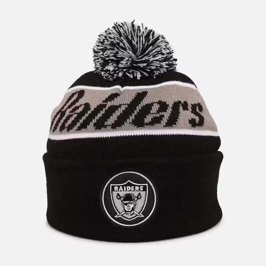 TEAM POM BEANIE KNIT RDRS BLACK/GREY