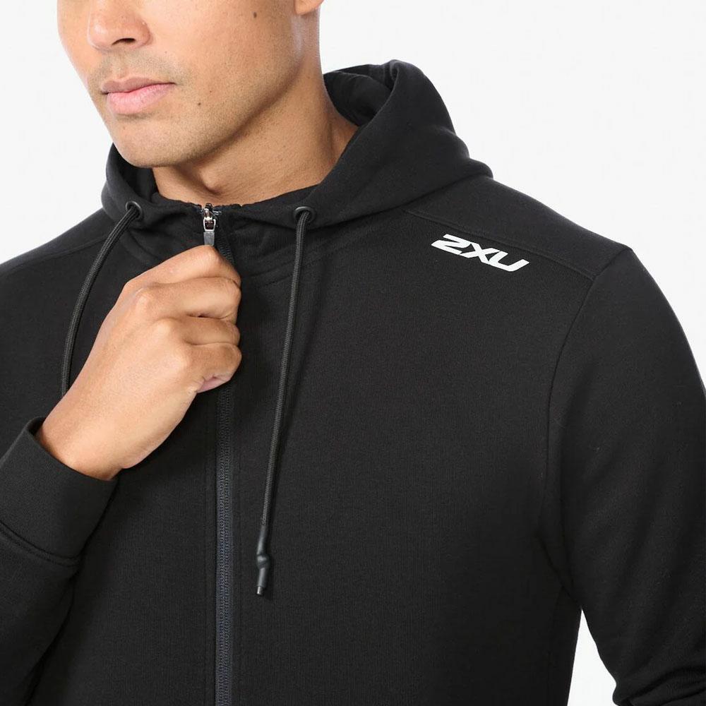 ASPIRE FULL ZIP HOODIE BLACK/WHITE