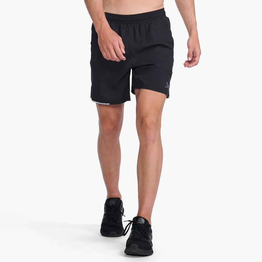 AERO 7 INCH SHORTS BLACK/SILVER REFLECT