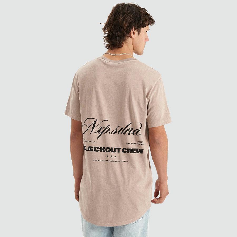 BLACKOUT CAPE BACK TEE PIGMENT ETHEREA GREY