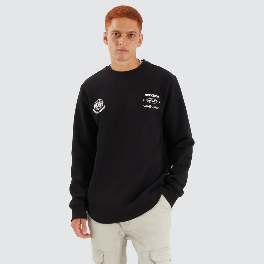 BINARY DUAL CURVED SWEATE JET BLACK
