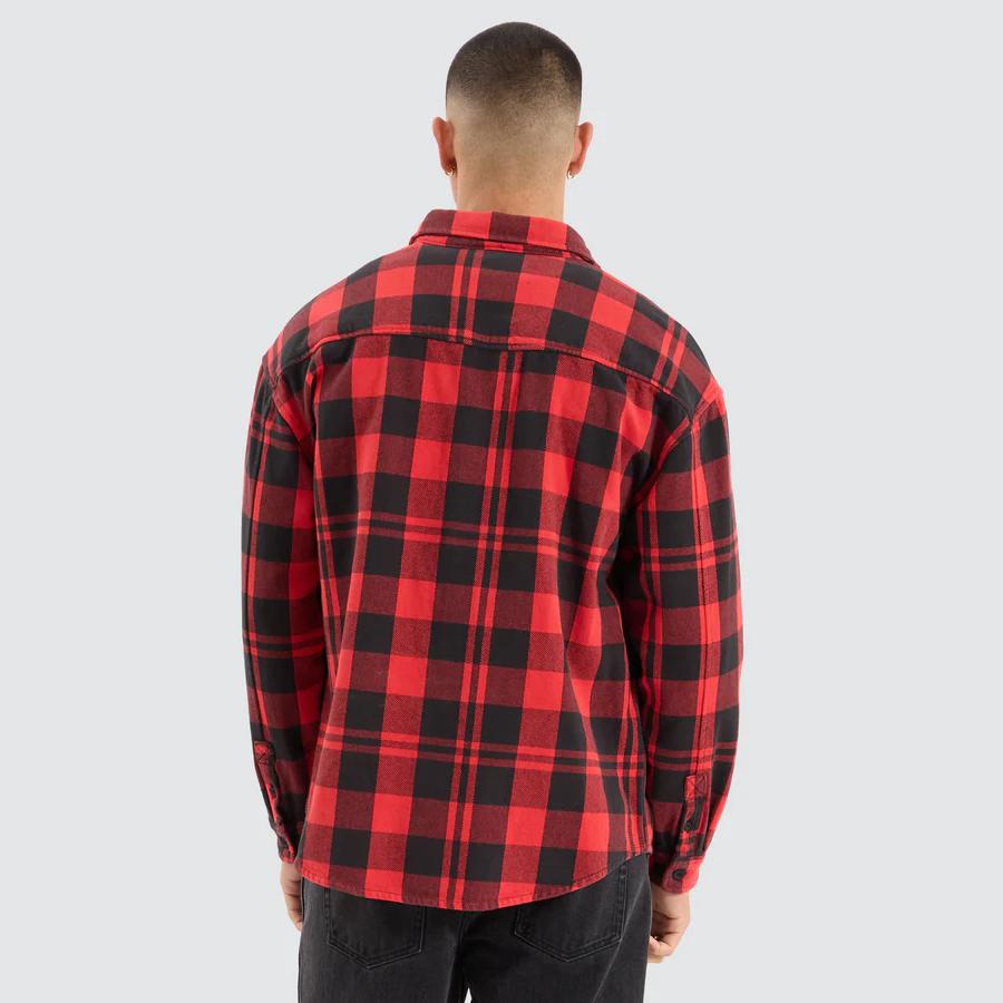 MARE DROPPED SHOULDER LS BLACK/RED CHECK