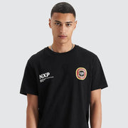 BRAMLING CAPE BACK TEE BLACK/MAROON