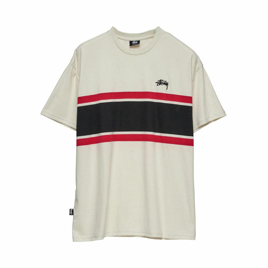 BOLD STRIPE SS TEE WASHED WHITE