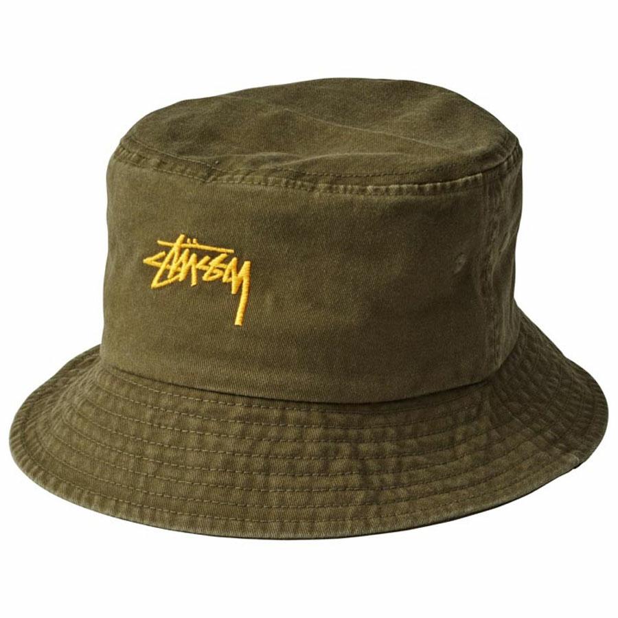 STOCK BUCKET HAT DUSTY GREEN/GOLD