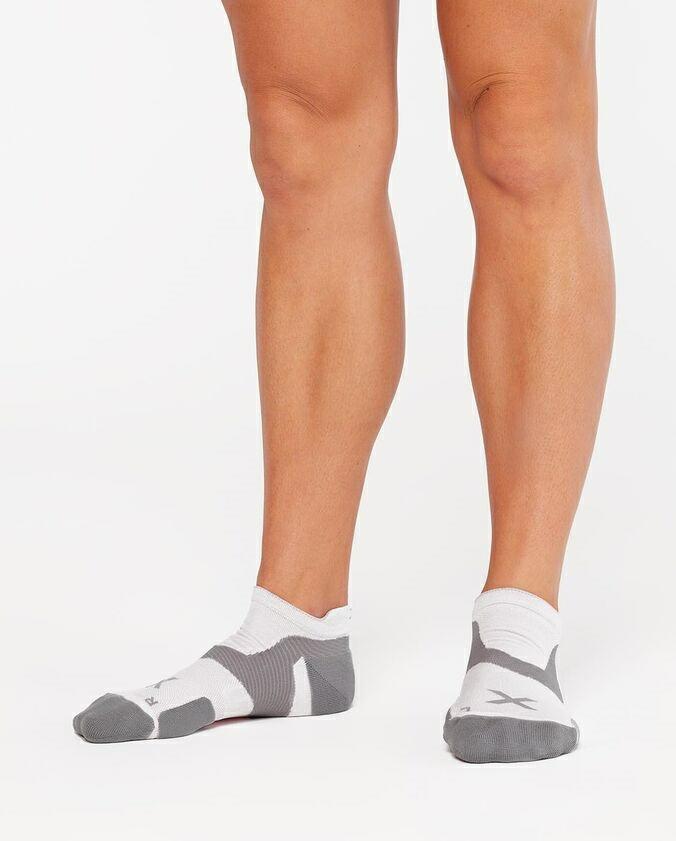 2XU NO SHOW CUSHION WHITE/GREY