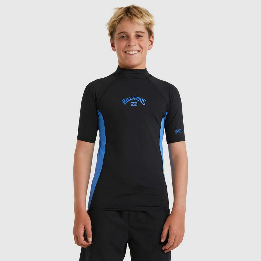 BOYS ARCH PF SS BLACK/SUMMER BLUE