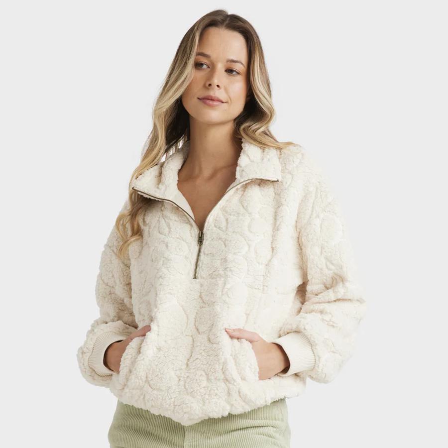 FIRESIDE COZY HALF ZIP CR WHITECAP