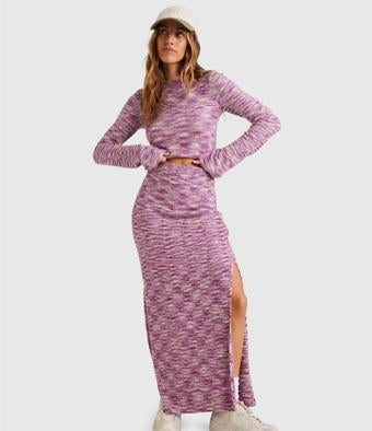 HAZY SUN SKIRT BRIGHT ORCHID