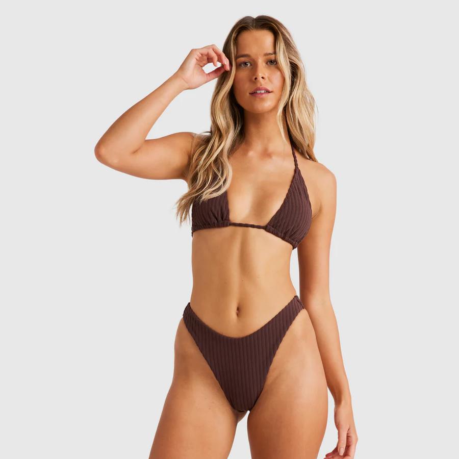 TERRY RIB SKIMPY HIKE PAN CHOC CHERRY