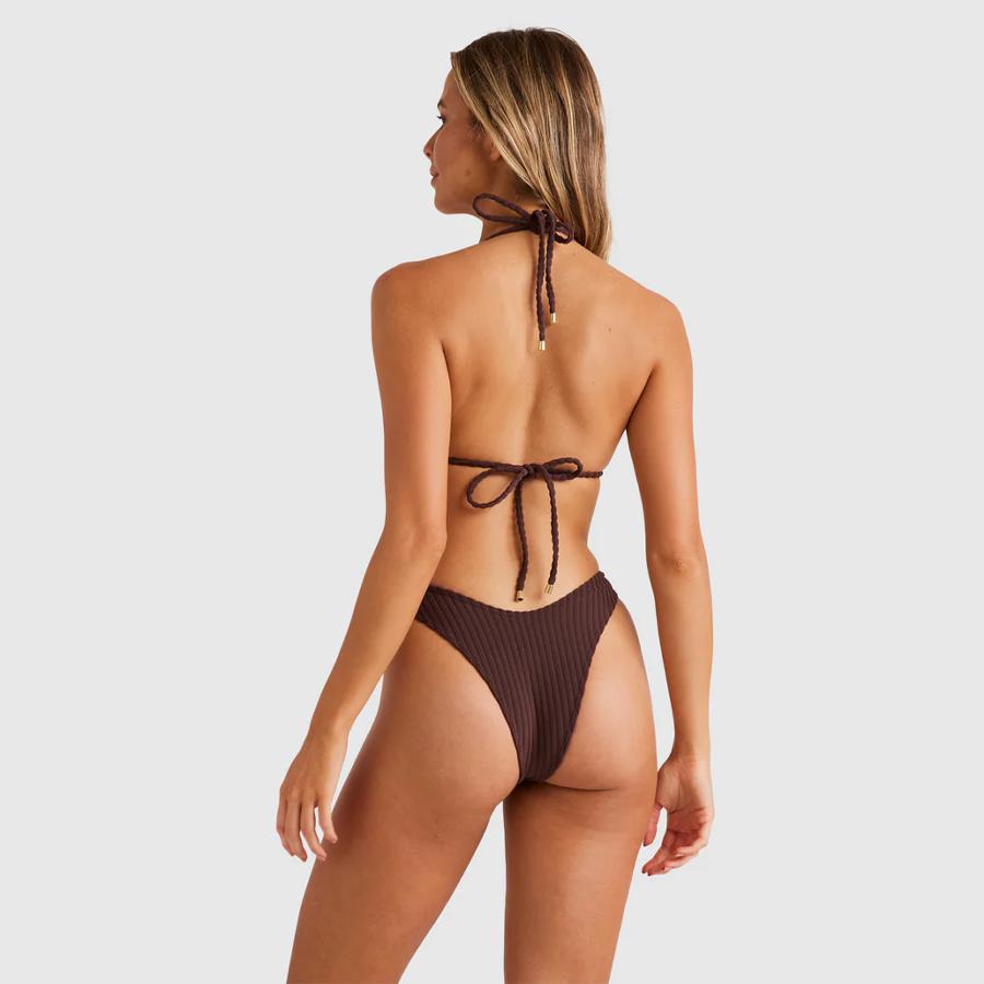 TERRY RIB SKIMPY HIKE PAN CHOC CHERRY