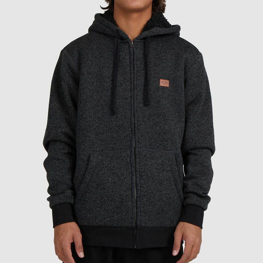 REVOLT ZIP THRU HOOD BLACK HEATHER