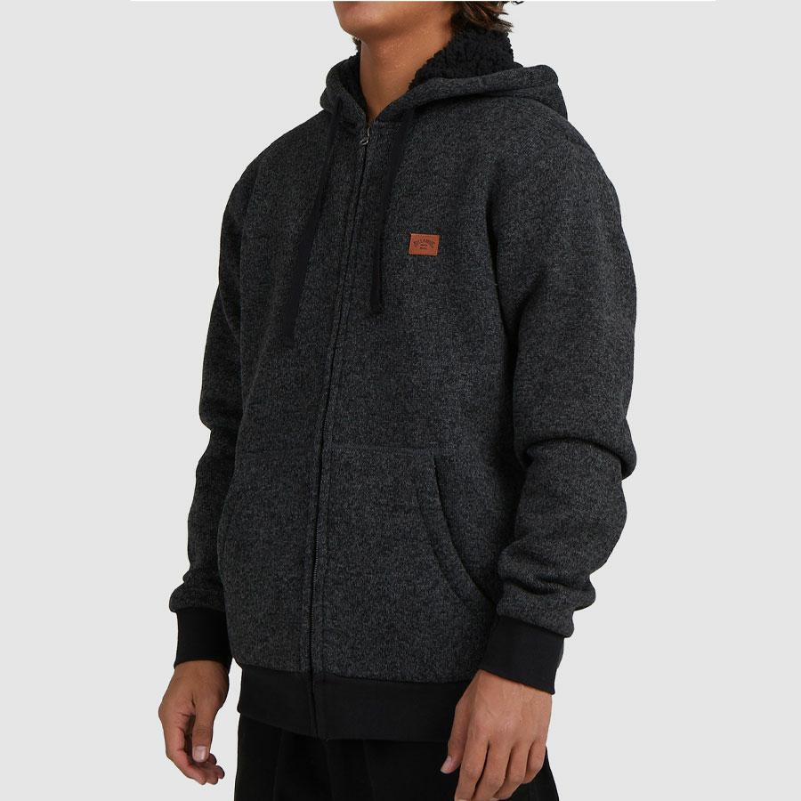 REVOLT ZIP THRU HOOD BLACK HEATHER