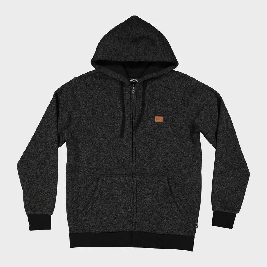 REVOLT ZIP THRU HOOD BLACK HEATHER
