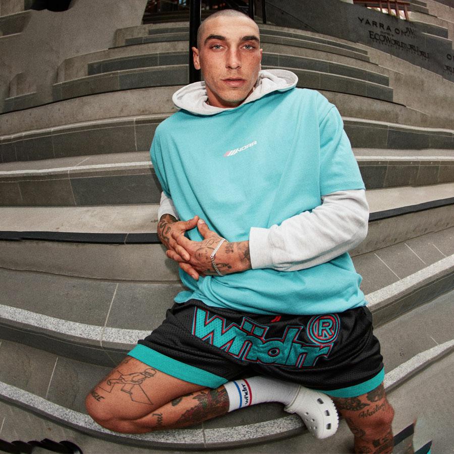 OFFCUT COURT SHORT BLACK/TEAL