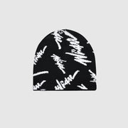SCRIPT BEANIE BLACK